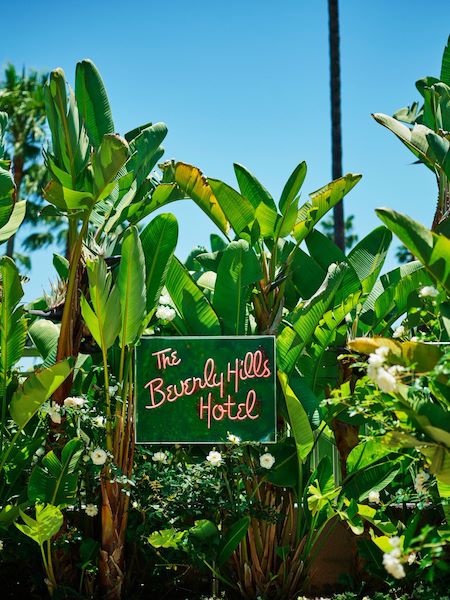 The Beverly Hills Hotel exterior neon sign, Los Angeles